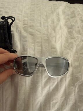 OAK + FORT Silver Frame Sunglasses with Gray Lenses